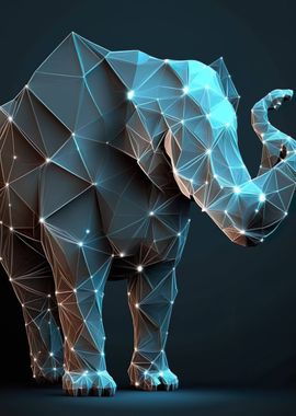 Low Poly Elephant Poster