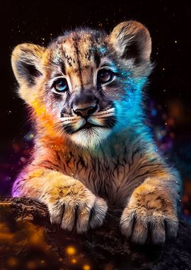 Cute Cosmic Lion Cub