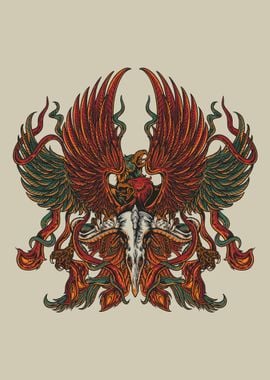 Mythical phoenix eagle