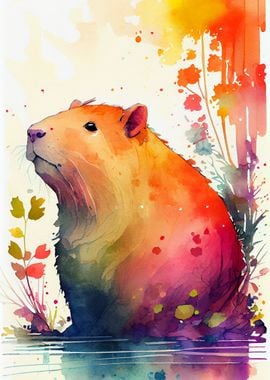 Capybara Watercolor