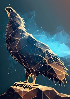 Low Poly Eagle Poster