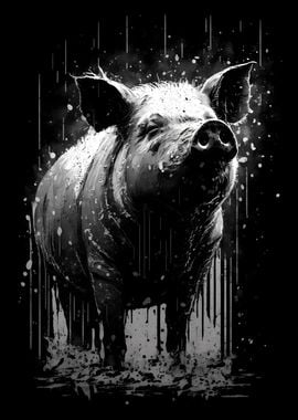 Pig Stencil Design