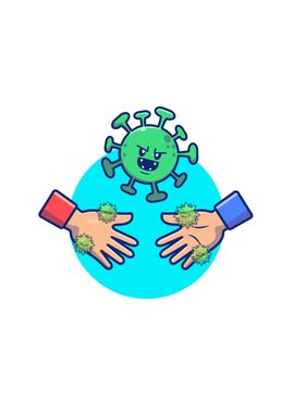 Hand Shake With Cute Virus