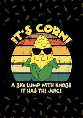 Funny Corn Retro Poster