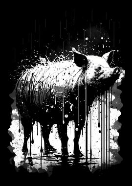 Pig Stencil Design