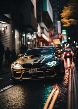 BMW M4 F82 at night Tokyo