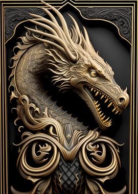 'Dragon Sovereign Art Deco' Poster, picture, metal print, paint by ...