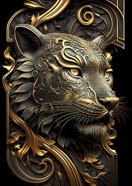 Tiger Golden Art Deco