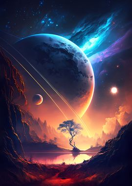 Starlit Horizon Landscape