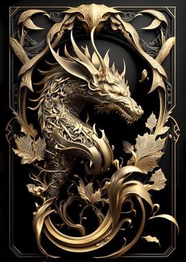 'Dragon King Art Deco' Poster, picture, metal print, paint by Luong ...