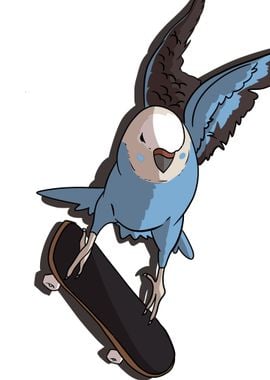 skateboard bird