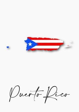 Puerto Rico Map Flag