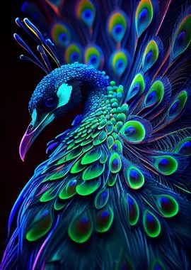 Boldly Hued Peacock