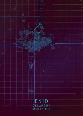 Enid Oklahoma USA City Map