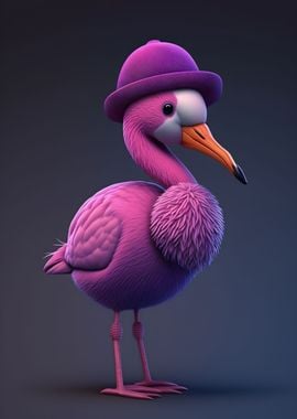 Fashionable Pink Flamingo