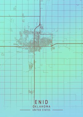 Enid Oklahoma USA City Map