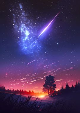 Starry Twilight Landscape