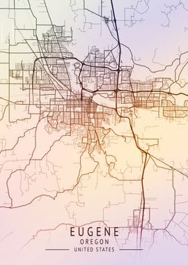 Eugene Oregon USA City Map