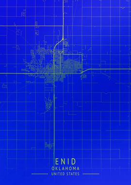 Enid Oklahoma USA City Map