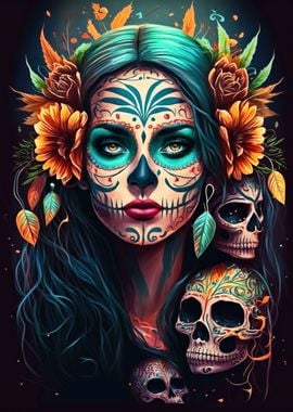 'Fiesta de los Muertos' Poster, picture, metal print, paint by Steel ...