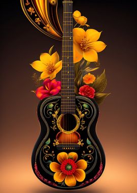 guitar flower texture