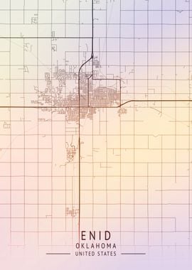 Enid Oklahoma USA City Map