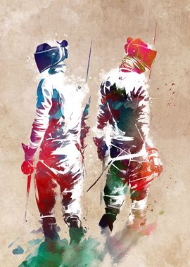 Fencers sport art