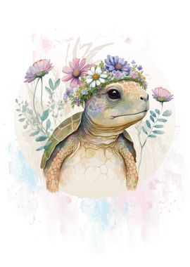 Cute Watercolor Turtle