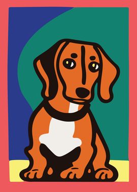 Pop Art Dachshund Poster