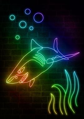 Shark Neon Animals