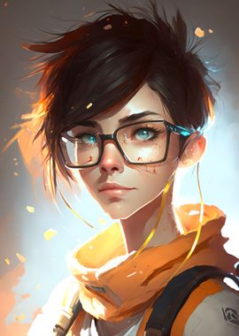 Tracer girl with glasses