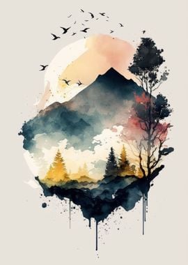 Watercolor Naturescape 