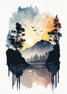 Watercolor Naturescape 