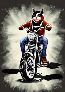 Funny Cat at Motorbike