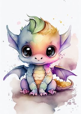 Cute little pastel dragon