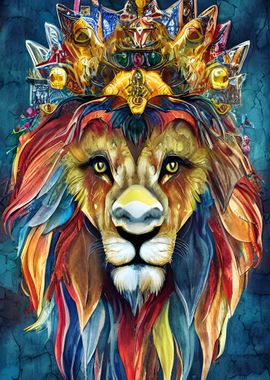 Colorful Lion Animal