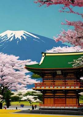 Sakura and Snow at Mt Fuji