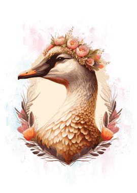 Floral Goose Farm Animal