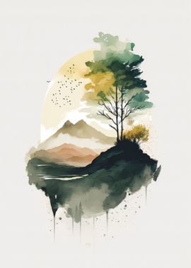 Watercolor Naturescape 