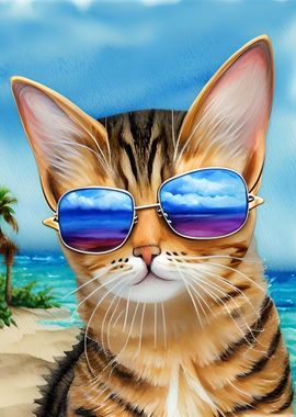 Cool Cat at the Sea Beach