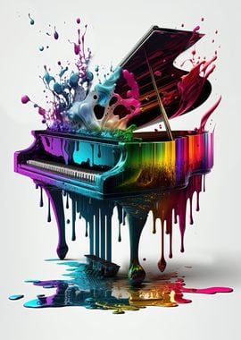 Fargerik Paint Piano Dream-plakatFargerik Paint Piano Dream-plakat  