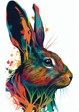 Colorful Rabbit Animals