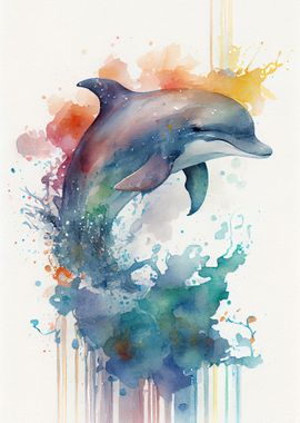 Dolphin Watercolors