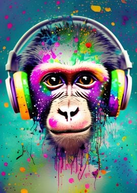 Colorful Music Monkey