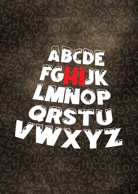 Poster Letters of the English alphabet 