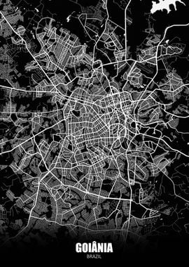 Goiania Brazil Dark Map