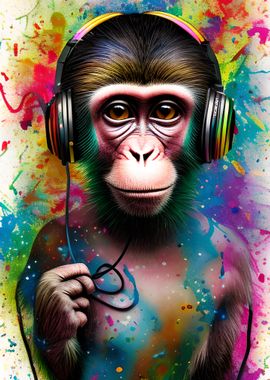 Colorful Music Monkey