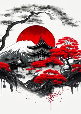 'japanese landscape' Poster, picture, metal print, paint by Anime ...
