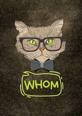 Whom Grammar Nerd Cat