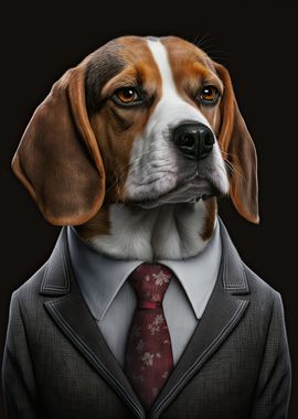 Beagle in a Mens Suit 